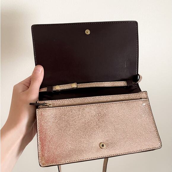 NWT Coach Foldover Clutch Rose Gold Crossbody - Picture 8 of 10